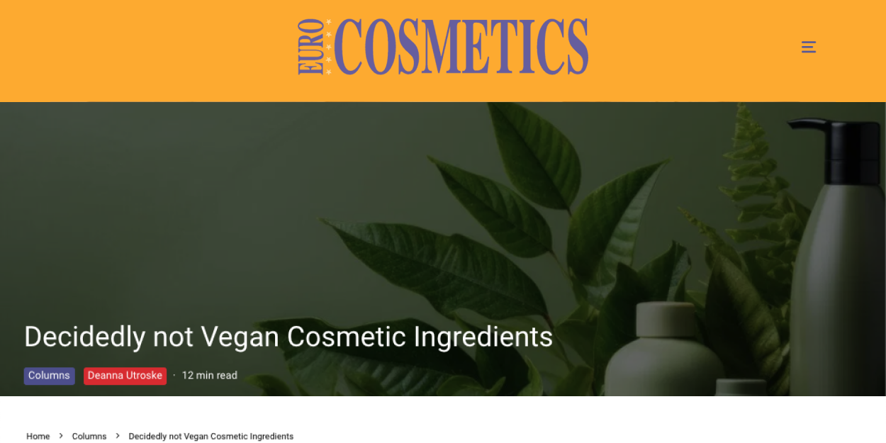 Decidedly Not Vegan Cosmetic Ingredients