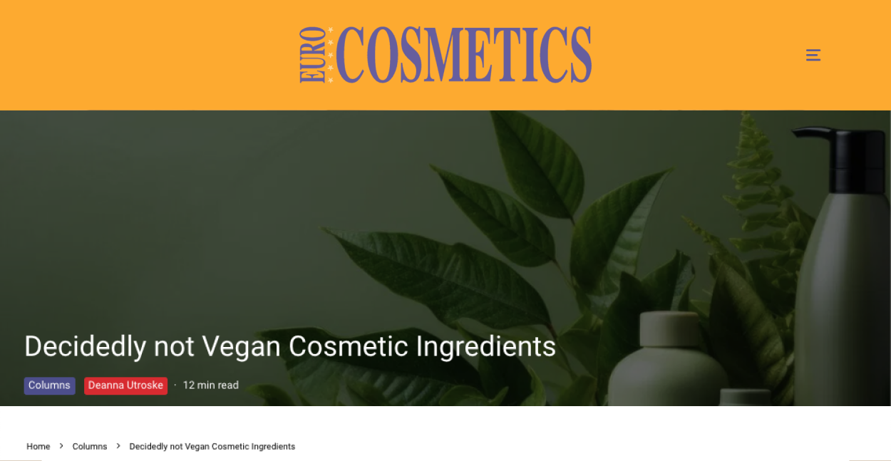 Decidedly Not Vegan Cosmetic Ingredients